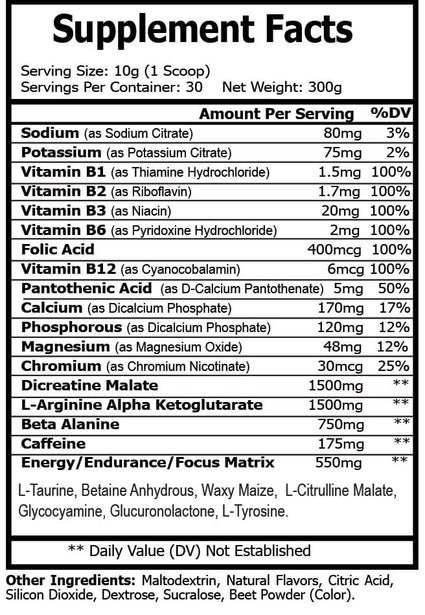 Nitric Shock Pre-Workout (Watermelon)